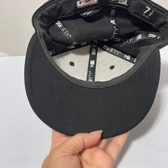 Detroit Tigers Hat Men's 7 1/2 MLB New Era 59Fifty Baseball Cap Black - Picture 6 of 7